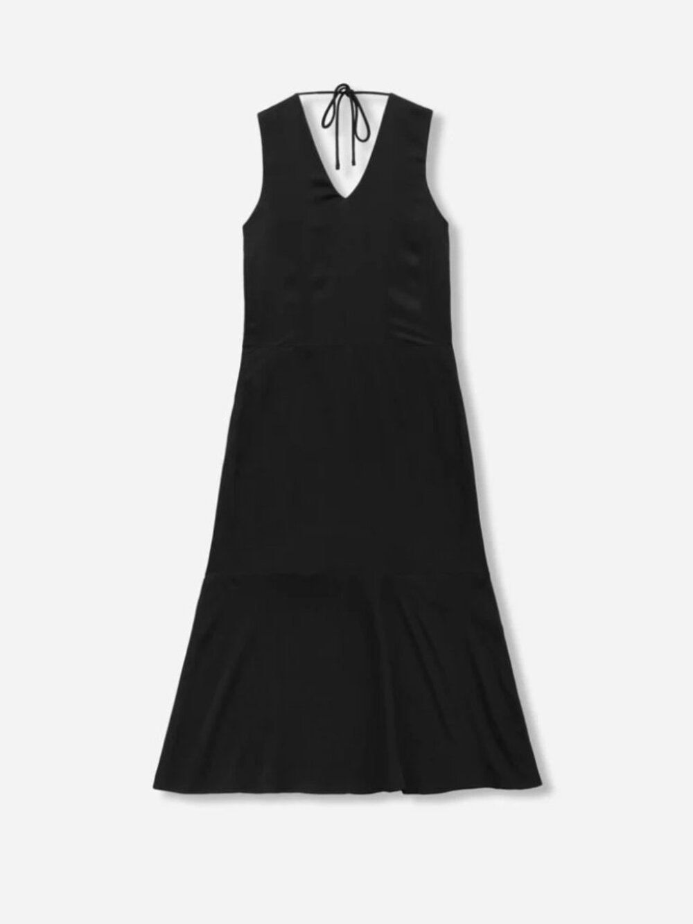 Everlane The Satin V Neck Maxi Dress in Black - sz Medium - Picture 6 of 13